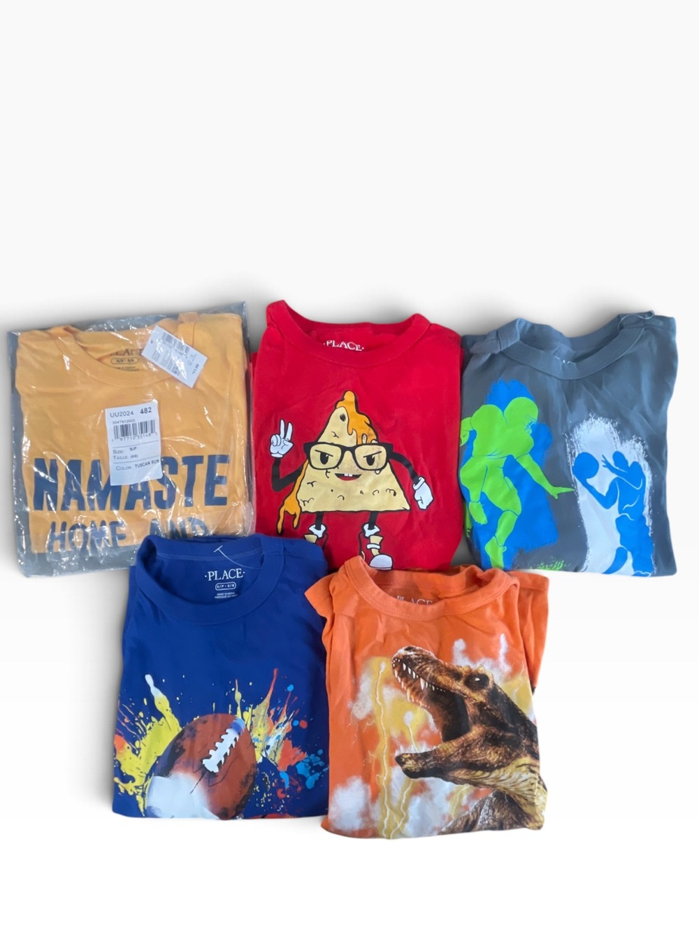 Place Kids Short-Sleeve Graphic Tees - Yellow, Red, Gray, Blue, Orange
